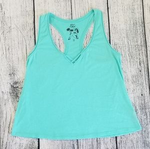 Betsey Johnson Teal V Neck Racerback Tank